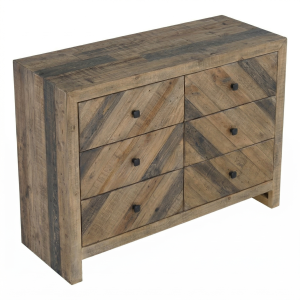 Handcrafted Industrial Bone Inlay Round Coffee Table – Royal Blue