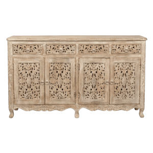 Geometric Chevron 3-Drawer Sideboard in Natural Mango Wood