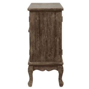 Hand-Carved Floral Mandala 3-Door Sideboard in Distressed Walnut
