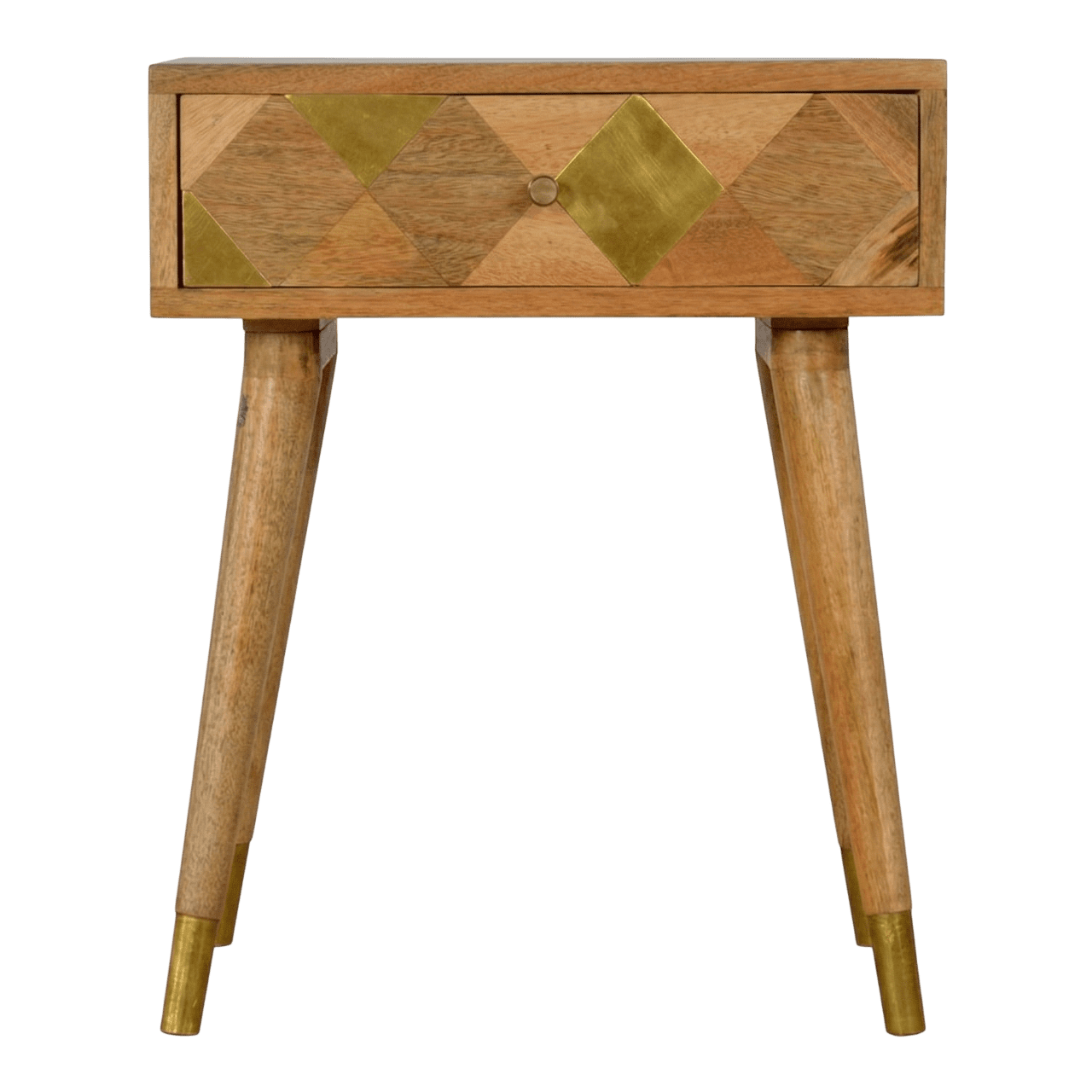 Geometric Multi-Tonal Inlay 3-Door Sideboard with Industrial Base