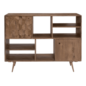 Handcrafted Mother of Pearl Inlay Coffee Table – Geometric Honeycomb 2-Drawer Center Table (Black & White)