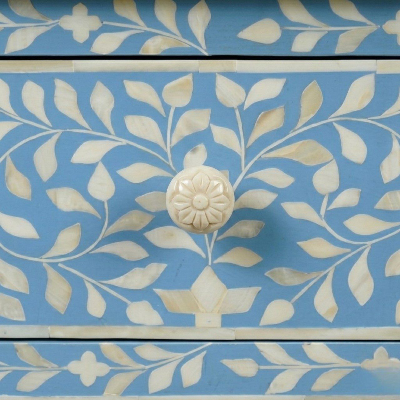 Botanical Bone Inlay 2-Drawer Nightstand - Image 3