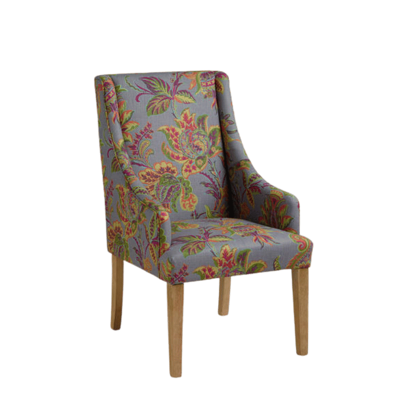 Bohemian Floral Paisley Upholstered Dining Chair
