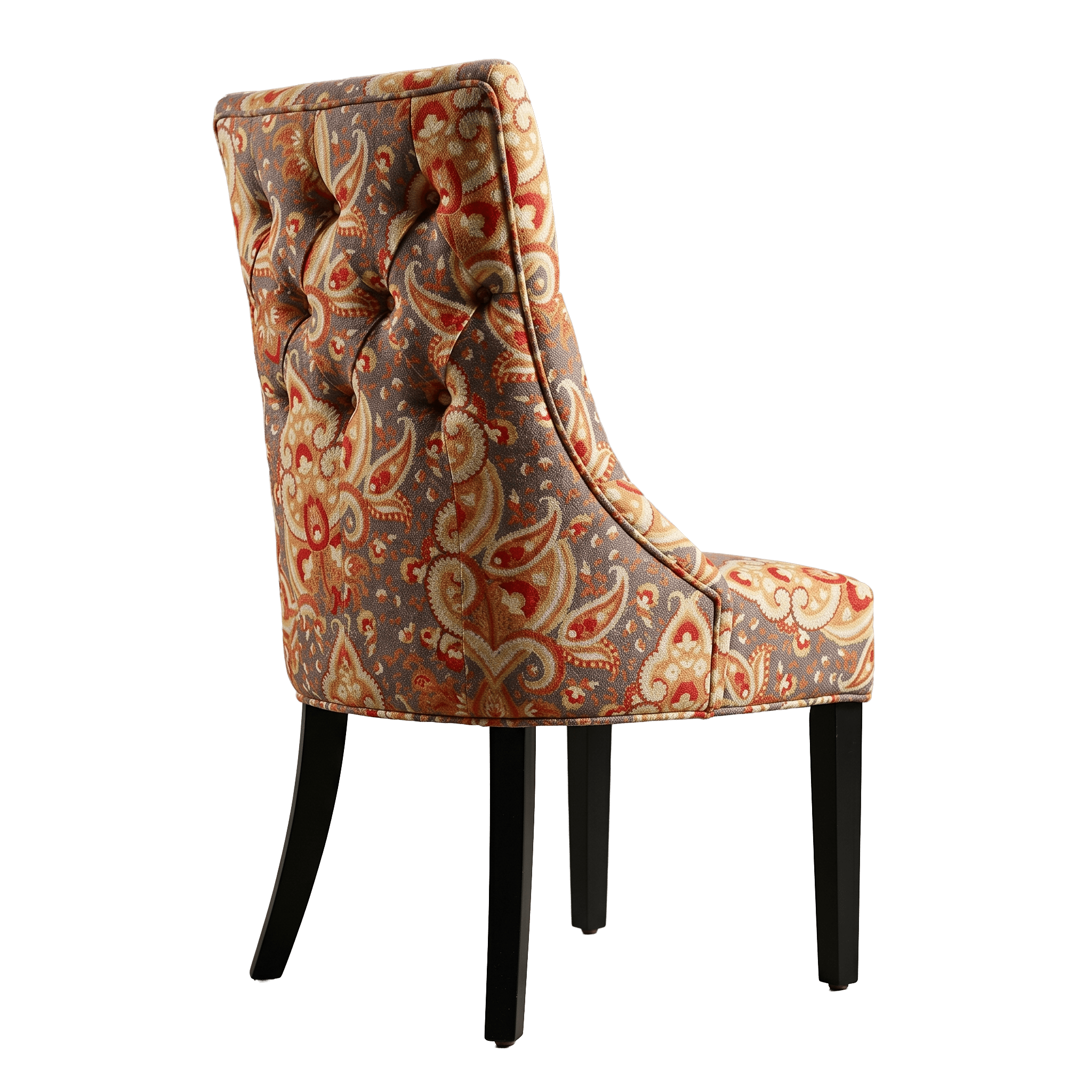 Bohemian Paisley Button-Tufted Upholstered Accent Chair - Image 3