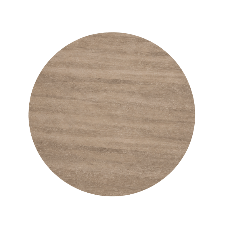 Modern Round Wood Coffee Table with Metal Hairpin Legs - Image 3