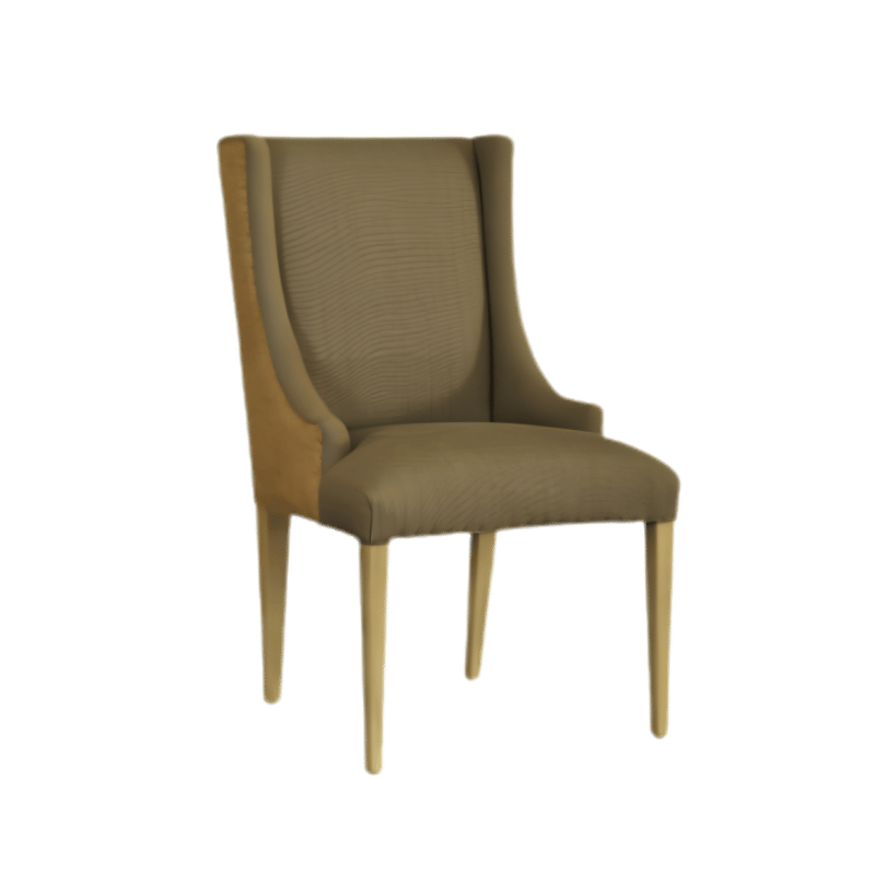 Modern Olive Green Upholstered High-Back Dining Chair