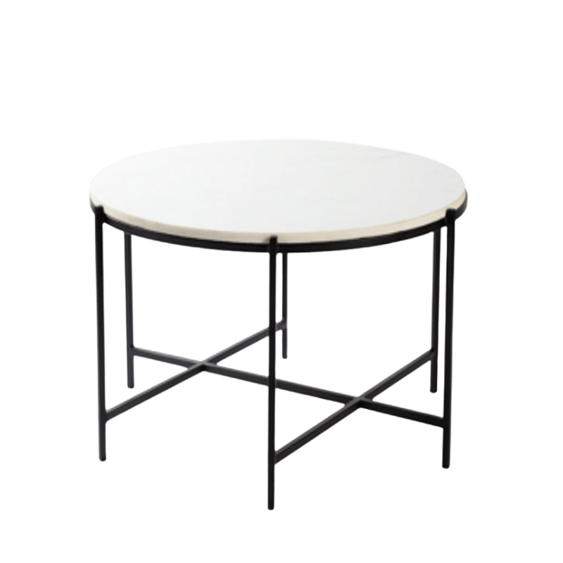 Minimalist White Top Metal Coffee Table - Image 2