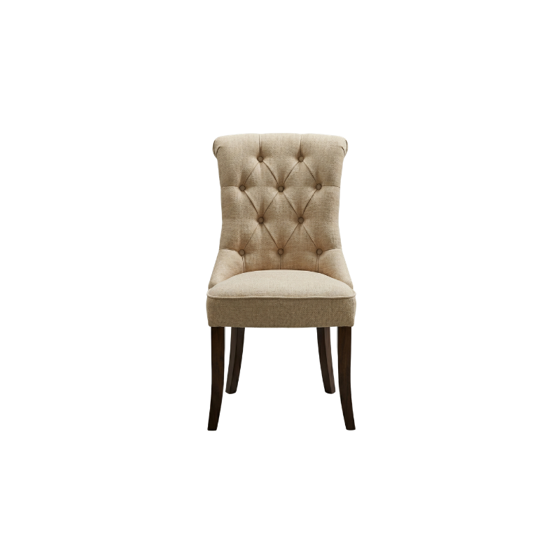 Luxury Tufted Upholstered Dining Chair with Wooden Legs