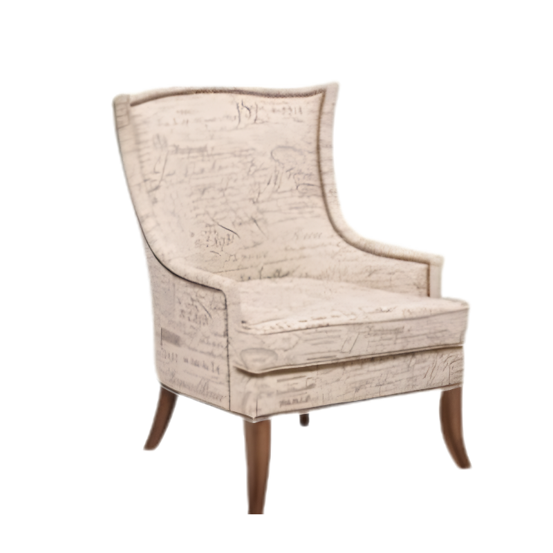 Vintage Script Upholstered Accent Chair | Modern Lounge Armchair for Living Room