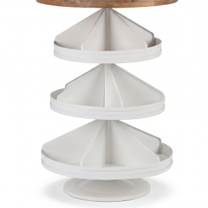 3-Tier Lazy Susan Storage Table with Wood Top